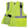 GloWear 8220HL Class 2 Standard Mesh Hook and Loop Vest, Polyester, Small/Medium, Lime, Ships in 1-3 Business Days3
