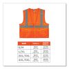GloWear 8225Z Class 2 Standard Solid Vest, Polyester, Orange, 2X-Large/3X-Large, Ships in 1-3 Business Days3