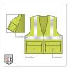 GloWear 8225HL Class 2 Standard Solid Hook and Loop Vest, Polyester, Lime, 4X-Large/5X-Large, Ships in 1-3 Business Days4