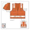GloWear 8250Z Class 2 Surveyors Zipper Vest, Polyester, Small/Medium, Orange, Ships in 1-3 Business Days4