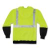 GloWear 8293 Hi-Vis Class 2 Hooded Sweatshirt Black Bottom, Polar Fleece, Small, Lime, Ships in 1-3 Business Days3