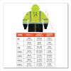 GloWear 8372 ZipUp HiVis Class 3 Zip Hood Sweatshirt w/ Black Bottom, Polar Fleece, Lime, Medium, Ships in 1-3 Business Days4