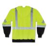 GloWear 8373 Hi-Vis Class 3 Hooded with Sweatshirt Black Bottom, Polar Fleece, Lime, Medium, Ships in 1-3 Business Days3