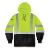 GloWear 8373 Hi-Vis Class 3 Hooded with Sweatshirt Black Bottom, Polar Fleece, Lime, Medium, Ships in 1-3 Business Days1