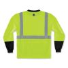 GloWear 8291BK Type R Class 2 Black Front Long Sleeve T-Shirt, Polyester, 5X-Large, Lime, Ships in 1-3 Business Days3