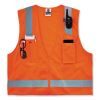 GloWear 8249Z Class 2 Economy Surveyors Zipper Vest, Polyester, 4X-Large/5X-Large, Orange, Ships in 1-3 Business Days10