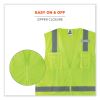 GloWear 8249Z Class 2 Economy Surveyors Zipper Vest, Polyester, Small/Medium, Lime, Ships in 1-3 Business Days7