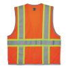 GloWear 8246Z Class 2 Two-Tone Mesh Reflective Binding Zipper Vest, Polyester, Small/Med, Orange, Ships in 1-3 Business Days3