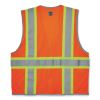 GloWear 8246Z Class 2 Two-Tone Mesh Reflective Binding Zipper Vest, Polyester, Large/XL, Orange, Ships in 1-3 Business Days3
