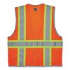 GloWear 8246Z Class 2 Two-Tone Mesh Reflective Binding Zipper Vest, Polyester, 2XL/3XL, Orange, Ships in 1-3 Business Days3