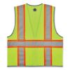 GloWear 8246Z Class 2 Two-Tone Mesh Reflective Binding Zipper Vest, Polyester, Small/Medium, Lime, Ships in 1-3 Business Days2