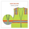 GloWear 8246Z Class 2 Two-Tone Mesh Reflective Binding Zipper Vest, Polyester, Small/Medium, Lime, Ships in 1-3 Business Days6