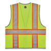 GloWear 8246Z Class 2 Two-Tone Mesh Reflective Binding Zipper Vest, Polyester, Large/XL, Lime, Ships in 1-3 Business Days2