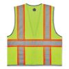 GloWear 8246Z Class 2 Two-Tone Mesh Reflective Binding Zipper Vest, Polyester, 2X-Large/3XL, Lime, Ships in 1-3 Business Days2