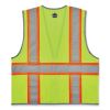 GloWear 8246Z Class 2 Two-Tone Mesh Reflective Binding Zipper Vest, Polyester, 4X-Large/5XL, Lime, Ships in 1-3 Business Days2