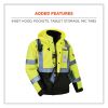 GloWear 8381 Class 3 Hi-Vis 4-in-1 Quilted Bomber Jacket, Lime, Large, Ships in 1-3 Business Days7