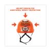 Skullerz 8974LED Class E Safety Helmet w/8981 Universal LED Headlamp, 6-Pt Ratchet Susp, Orange, Ships in 1-3 Business Days6