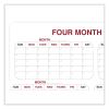 4 Month Whiteboard Calendar with Radius Corners, 36 x 24, White/Red/Black Surface, Ships in 7-10 Business Days4