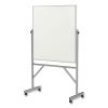 Reversible Magnetic Porcelain Whiteboard with Satin Aluminum Frame and Stand, 36 x 48, White Surface, Ships in 7-10 Bus Days2