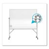 Reversible Magnetic Hygienic Porcelain Whiteboard, Satin Aluminum Frame/Stand, 48 x 36, White Surface, Ships in 7-10 Bus Days2