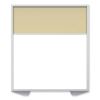 Floor Partition with Aluminum Frame and 2 Split Panel Infill, 48.06 x 2.04 x 53.86, White/Carmel, Ships in 7-10 Business Days2