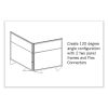 Floor Partition with Aluminum Frame and 2 Split Panel Infill, 48.06 x 2.04 x 53.86, White/Carmel, Ships in 7-10 Business Days4