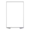 Floor Partition with Aluminum Frame, 48.06 x 2.04 x 71.86, White, Ships in 7-10 Business Days4