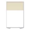 Floor Partition with Aluminum Frame and 2 Split Panel Infill, 48.06 x 2.04 x 71.86, White/Carmel, Ships in 7-10 Business Days2