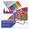 Flair Felt Tip Porous Point Pen, Stick, Bold 1.2 mm, Assorted Ink Colors, White Pearl Barrel, 6/Pack4