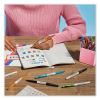 Flair Felt Tip Porous Point Pen, Stick, Bold 1.2 mm, Assorted Ink Colors, White Pearl Barrel, 6/Pack6
