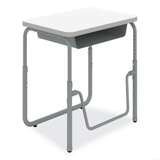 AlphaBetter 2.0 Height-Adjust Student Desk with Pendulum Bar, 27.75 x 19.75 x 22 to 30, Dry Erase, Ships in 1-3 Business Days1