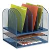 Onyx Desk Organizer w/Two Horizontal and Six Upright Sections, Letter Size, 13.25x11.5x13, Blue, Ships in 1-3 Business Days3