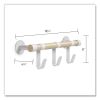 Resi Coat Wall Rack, 3 Hook, 19.75w x 4.25d x 6h, White, Ships in 1-3 Business Days7