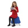 Runtz Ball Chair, Backless, Supports Up to 250 lb, Blue Fabric Seat, Silver Base, Ships in 1-3 Business Days4