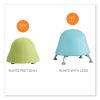 Runtz Ball Chair, Backless, Supports Up to 250 lb, Green Vinyl Seat, Silver Base, Ships in 1-3 Business Days3