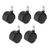 Task Master Carpet Casters, 2" Wheel, Black, 5/Set, Ships in 1-3 Business Days3