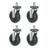 Caster Kit for Safco Task Master Industrial Shelving Units, Black, 4/Set (2 Locking), Ships in 1-3 Business Days3