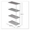 Industrial Add-On Unit, Four-Shelf, 36w x 18d x 72h, Steel, Metallic Gray, Ships in 1-3 Business Days4