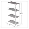 Industrial Add-On Unit, Four-Shelf, 36w x 24d x 72h, Steel, Metallic Gray, Ships in 1-3 Business Days4
