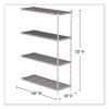 Industrial Add-On Unit, Four-Shelf, 48w x 18d x 72h, Steel, Metallic Gray, Ships in 1-3 Business Days2