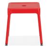 Steel Guest Stool, Backless, Supports Up to 275 lb, 15" to 15.5" Seat Height, Red Seat/Base, Ships in 1-3 Business Days2