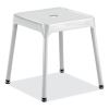 Steel Guest Stool, Backless, Supports Up to 275 lb, 15" to 15.5" Seat Height, White Seat/Base, Ships in 1-3 Business Days2