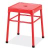 Steel GuestBistro Stool, Backless, Supports Up to 250 lb, 18" Seat Height, Red Seat, Red Base, Ships in 1-3 Business Days4