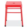 Steel GuestBistro Stool, Backless, Supports Up to 250 lb, 18" Seat Height, Red Seat, Red Base, Ships in 1-3 Business Days6