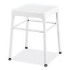 Steel GuestBistro Stool, Backless, Supports Up to 250 lb, 18" Seat Height, White Seat, White Base, Ships in 1-3 Business Days3