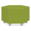 Learn 30" Hexagon Vinyl Ottoman, 30w x 30d x 18h, Green, Ships in 1-3 Business Days3