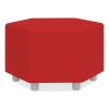 Learn 30" Hexagon Vinyl Ottoman, 30w x 30d x 18h, Red, Ships in 1-3 Business Days4