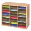 Wood/Corrugated Literature Organizer, 24 Compartments, 29 x 12 x 23.5, Medium Oak, Ships in 1-3 Business Days3