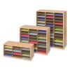 Wood/Corrugated Literature Organizer, 24 Compartments, 29 x 12 x 23.5, Medium Oak, Ships in 1-3 Business Days4