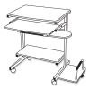 Eastwinds Series Portrait PC Desk Cart, 36" x 19.25" x 31", Anthracite, Ships in 1-3 Business Days4